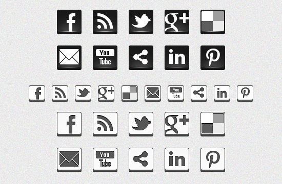 Social Media Icons White