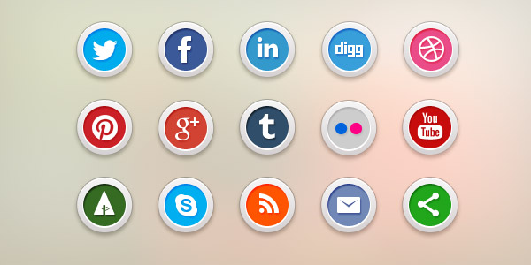 Social Media Icons White Transparent