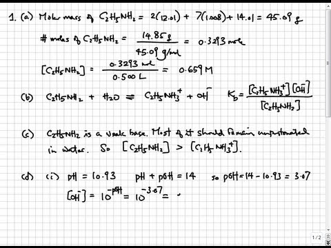 Solutions Chemistry Test