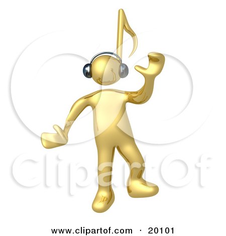 Someone Listening To Music Clipart