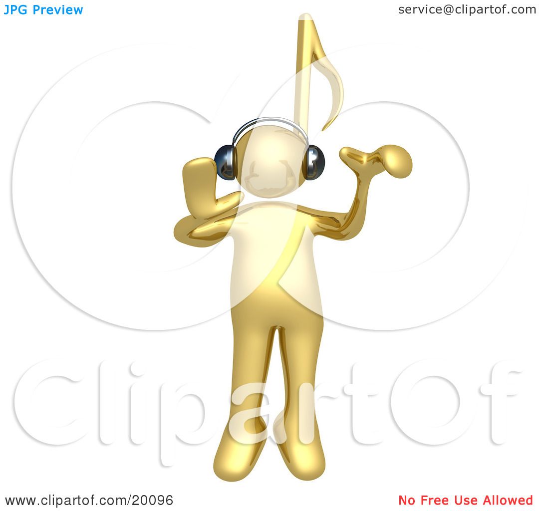 Someone Listening To Music Clipart