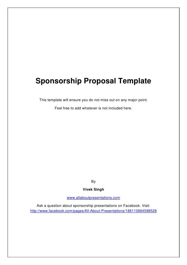 Sports Sponsorship Proposal Example