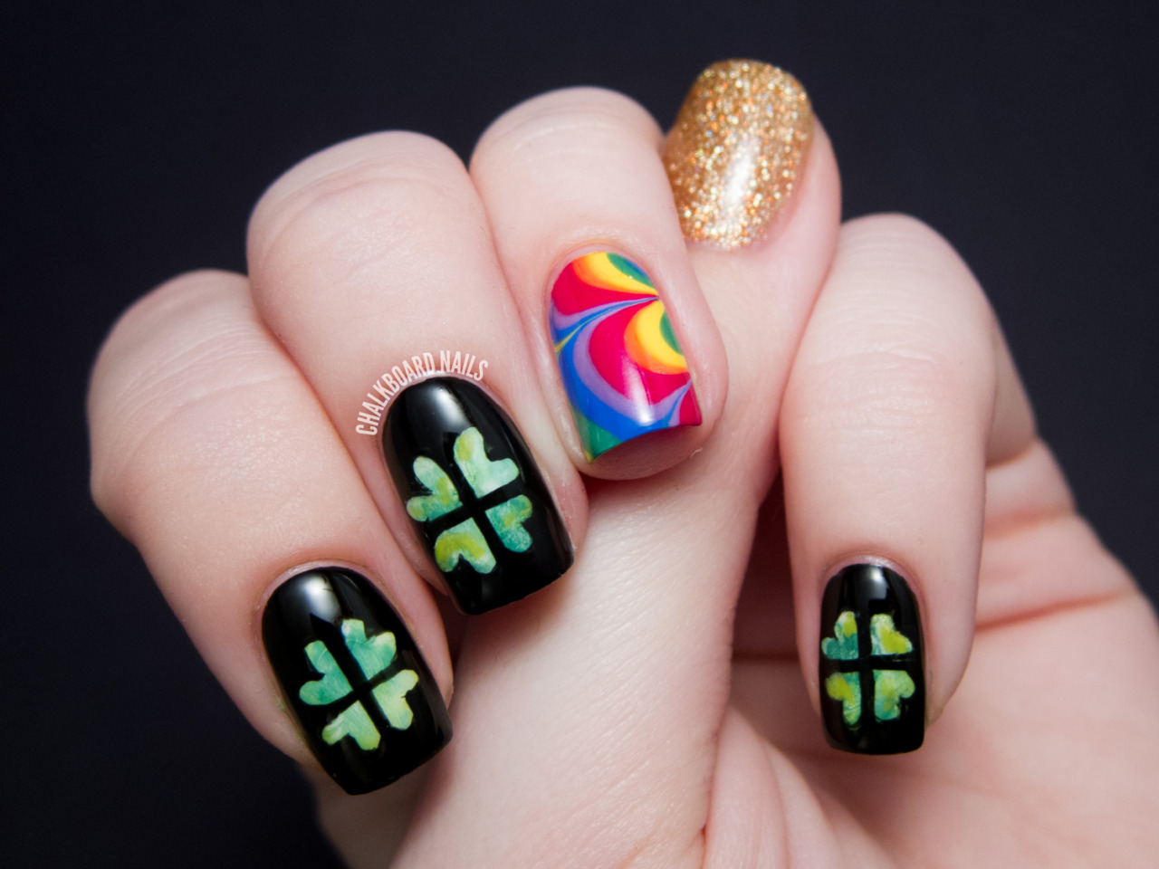 St Patricks Day Nails Short