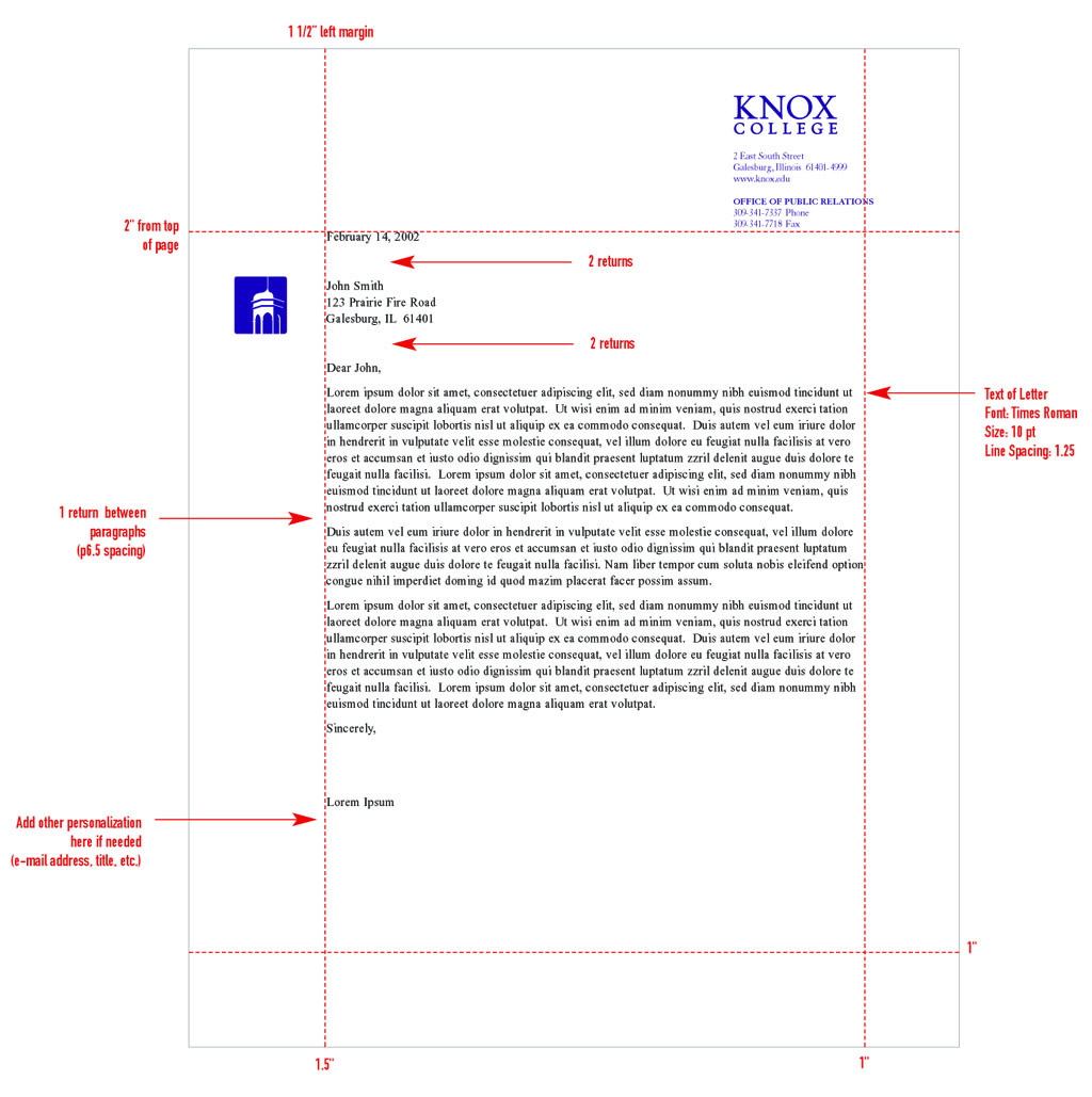 Standard Business Letter Format Template