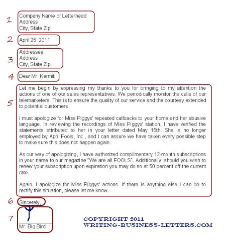 Standard Business Letter Format Template