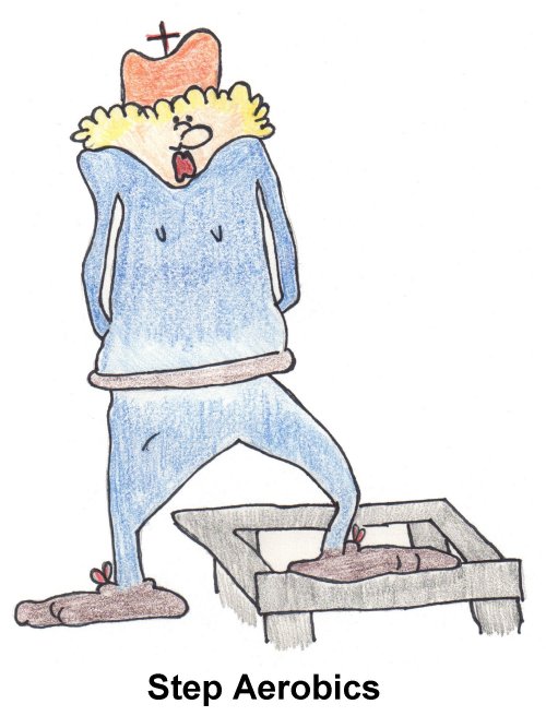 Step Aerobics Cartoon