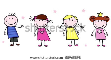 Stick Figure Children Clip Art Free