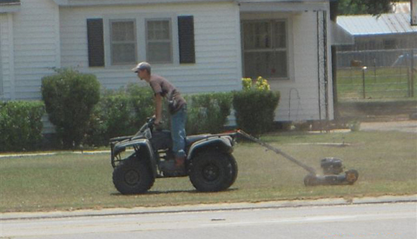 Stick Man Lawn Mower Tattoo