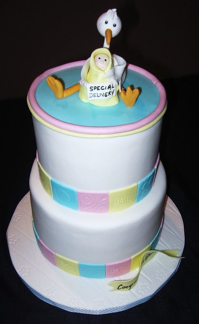 Stork Baby Shower Cakes Pictures