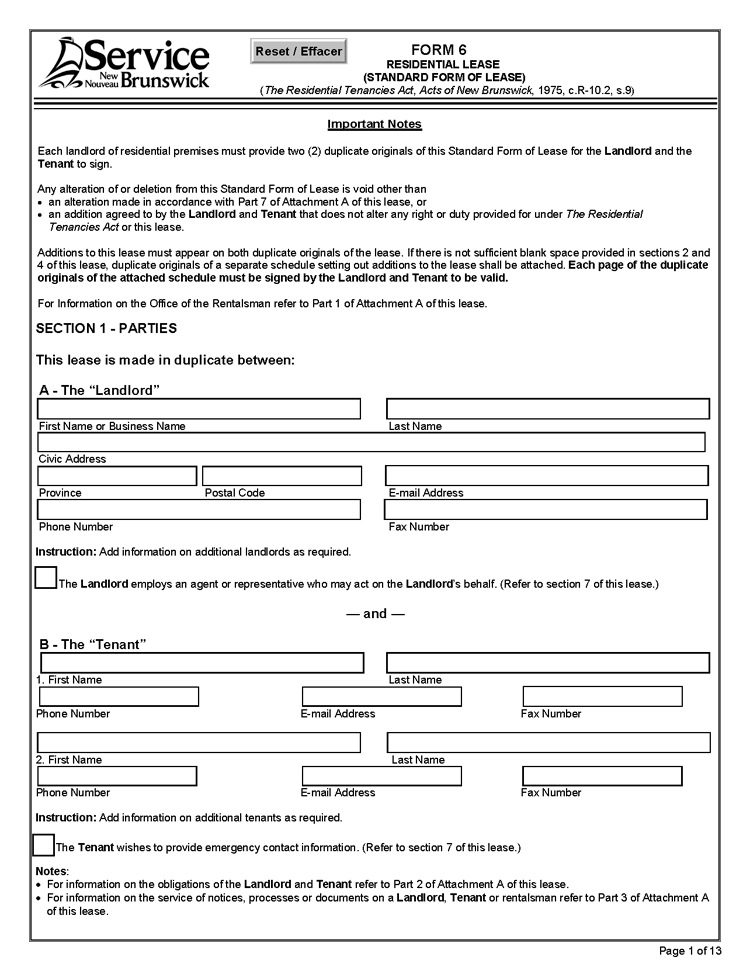 Sublet Lease Agreement Template