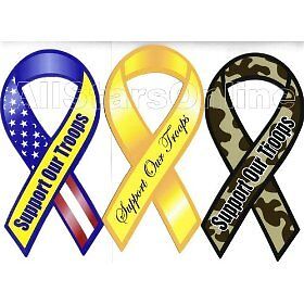 Support Our Troops Ribbon Car Magnet