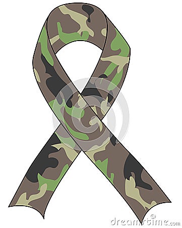 Support Our Troops Ribbon Vector