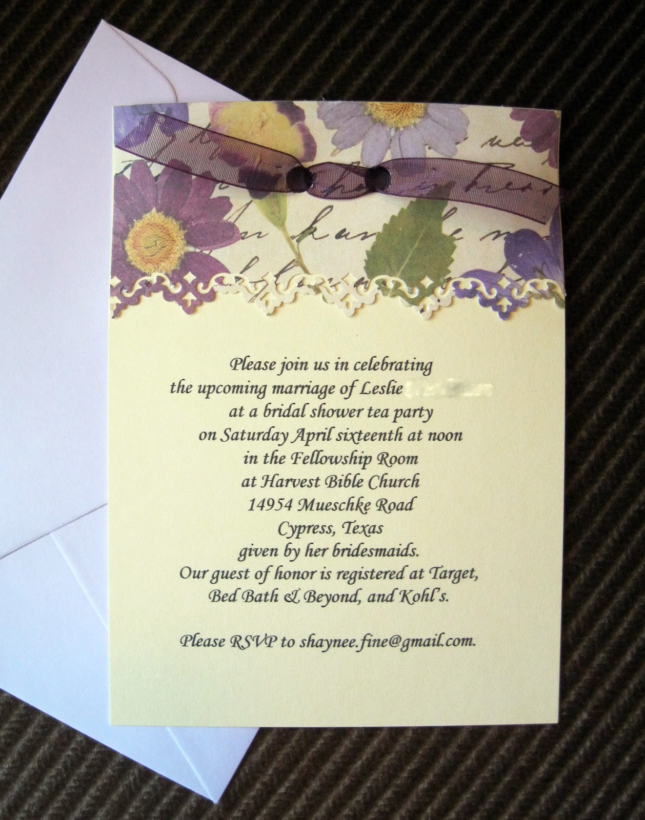 Tea Party Bridal Shower Invitation Wording