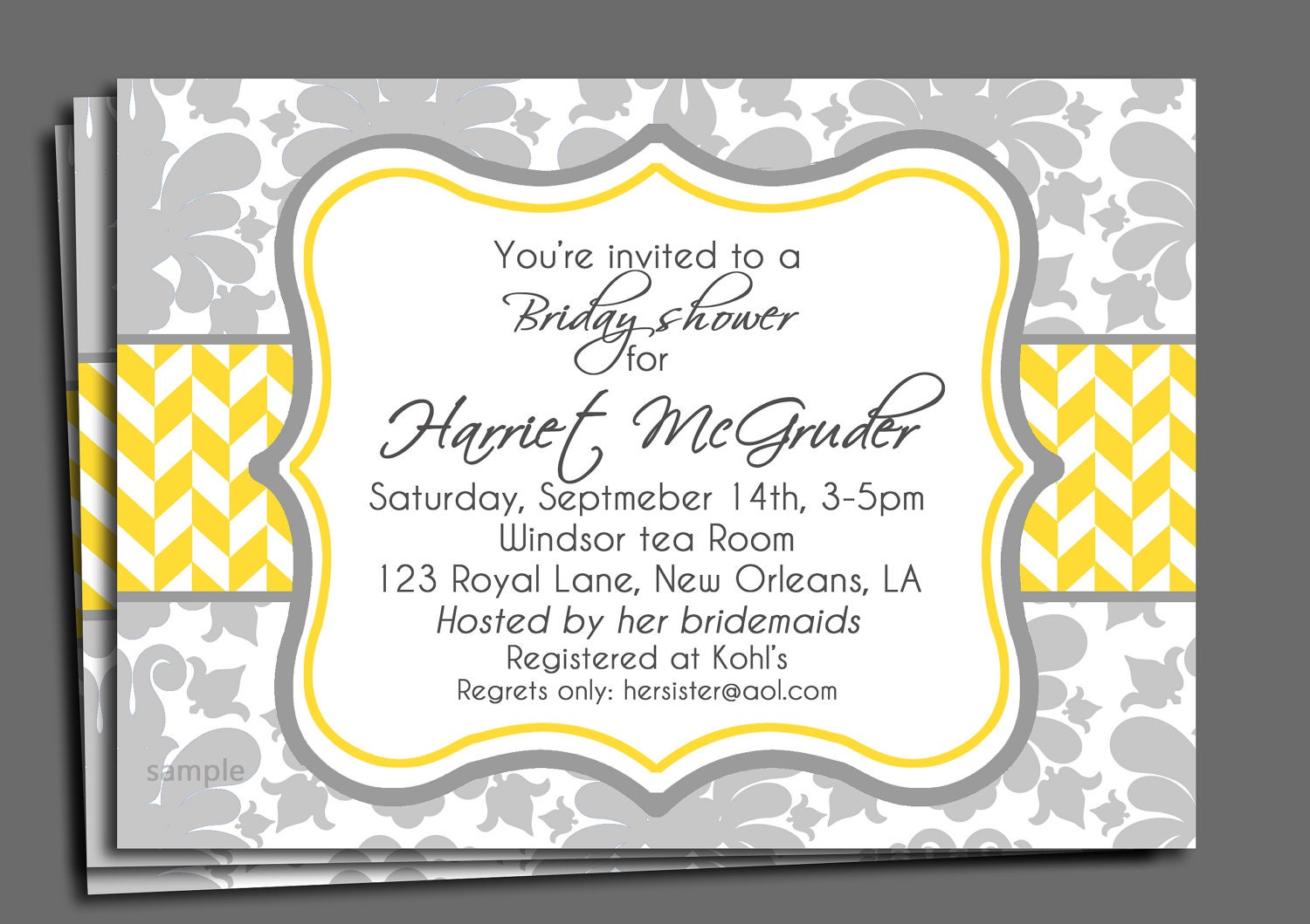 Tea Party Bridal Shower Invitation Wording