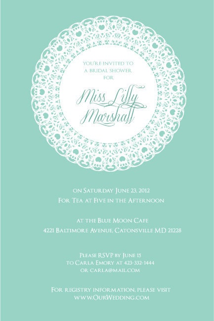 Tea Party Bridal Shower Invitation Wording