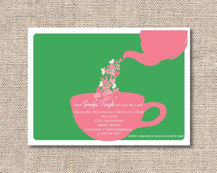 Tea Party Bridal Shower Invitation Wording