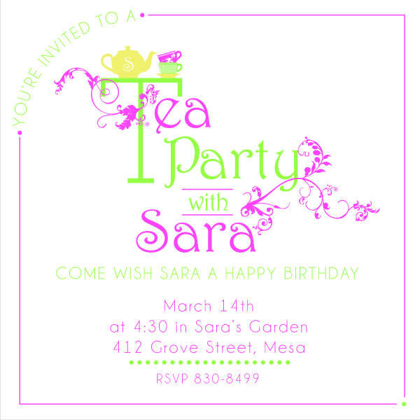 Tea Party Bridal Shower Invitation Wording