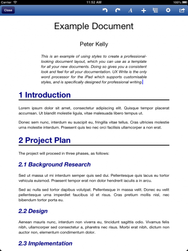 Technical Documentation Template Sample