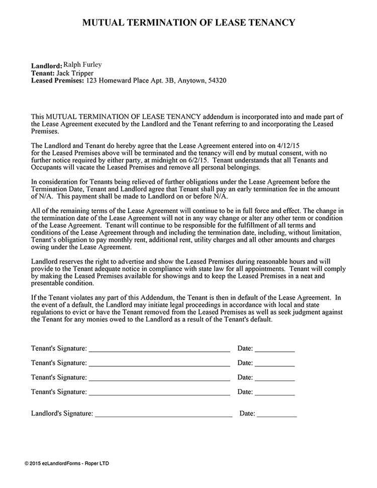 Tenancy Agreement Sample Letter