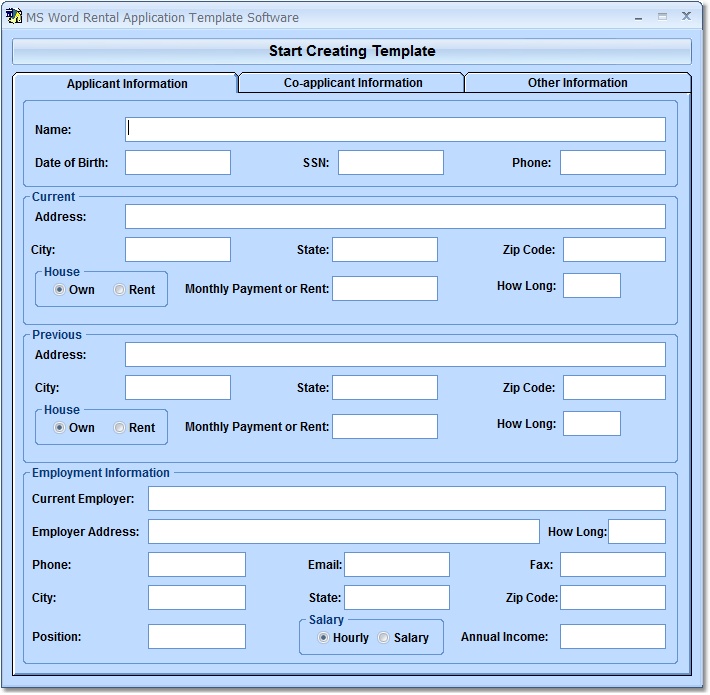 Tenancy Agreement Template Free Word