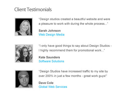 Testimonials Design