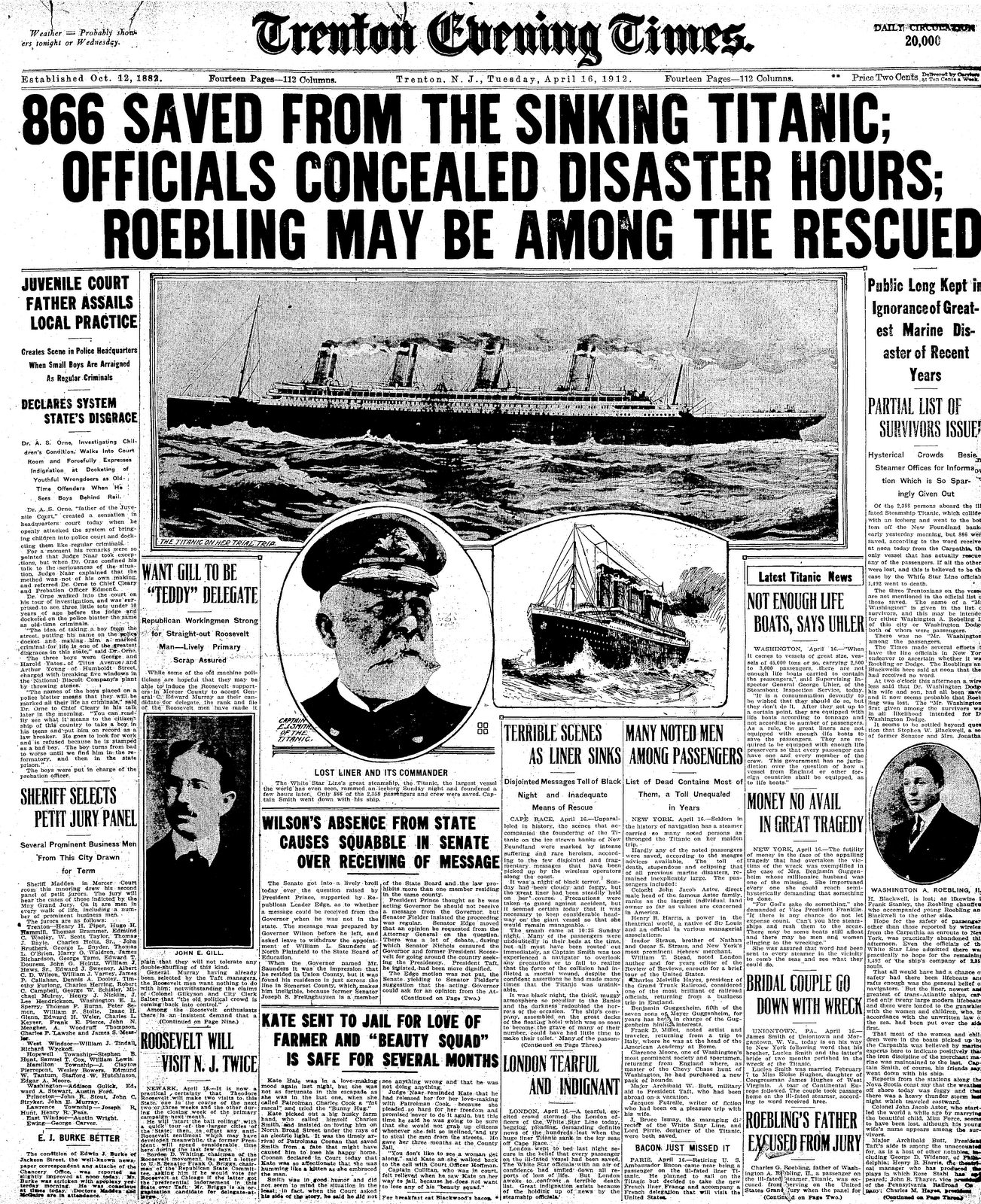 Titanic Sinking Newspaper Article