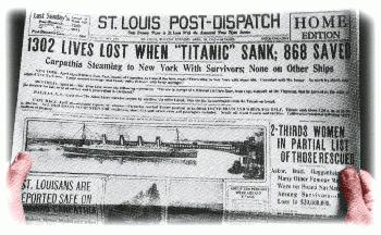 Titanic Sinking Newspaper Article