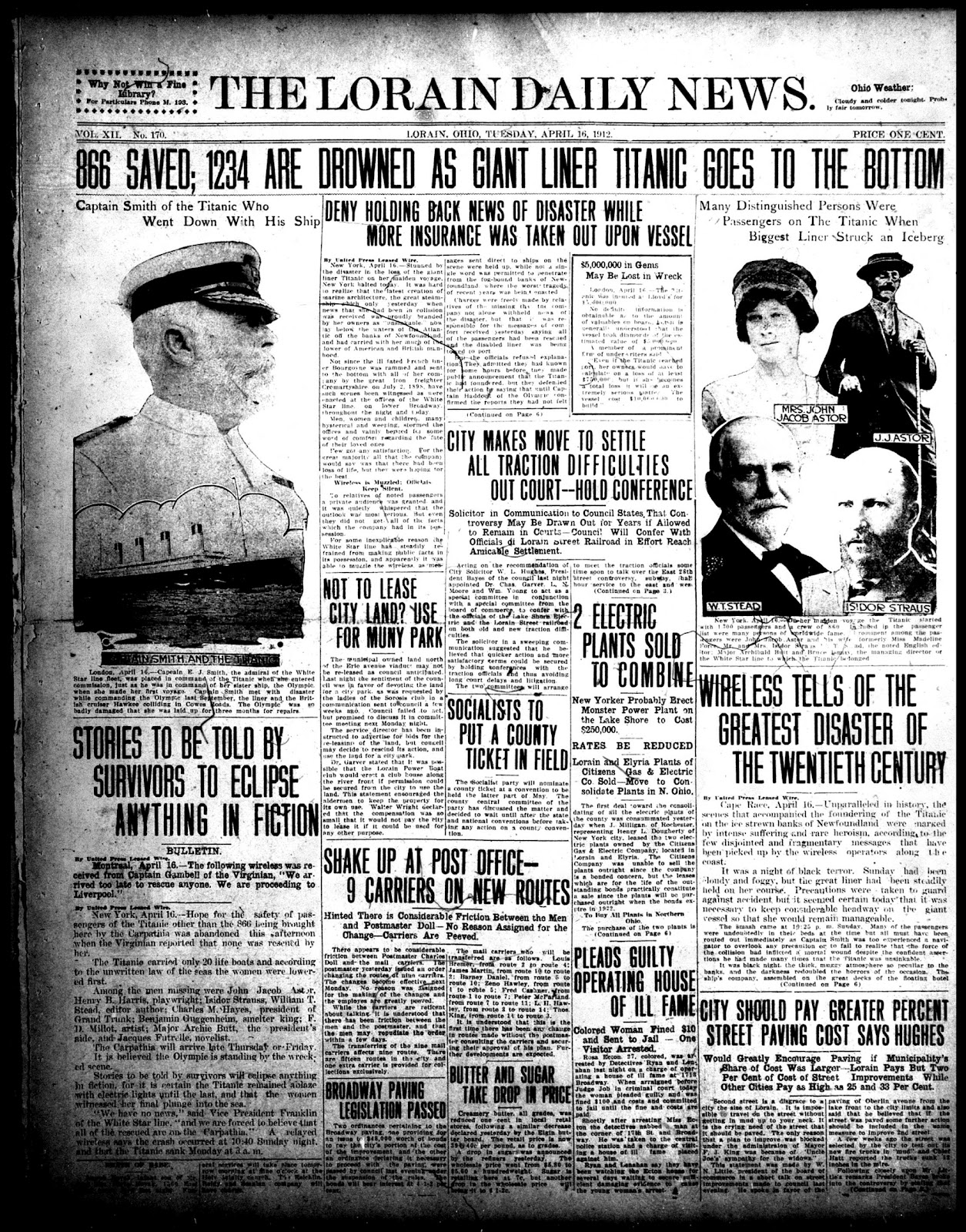 Titanic Sinking Newspaper Headlines