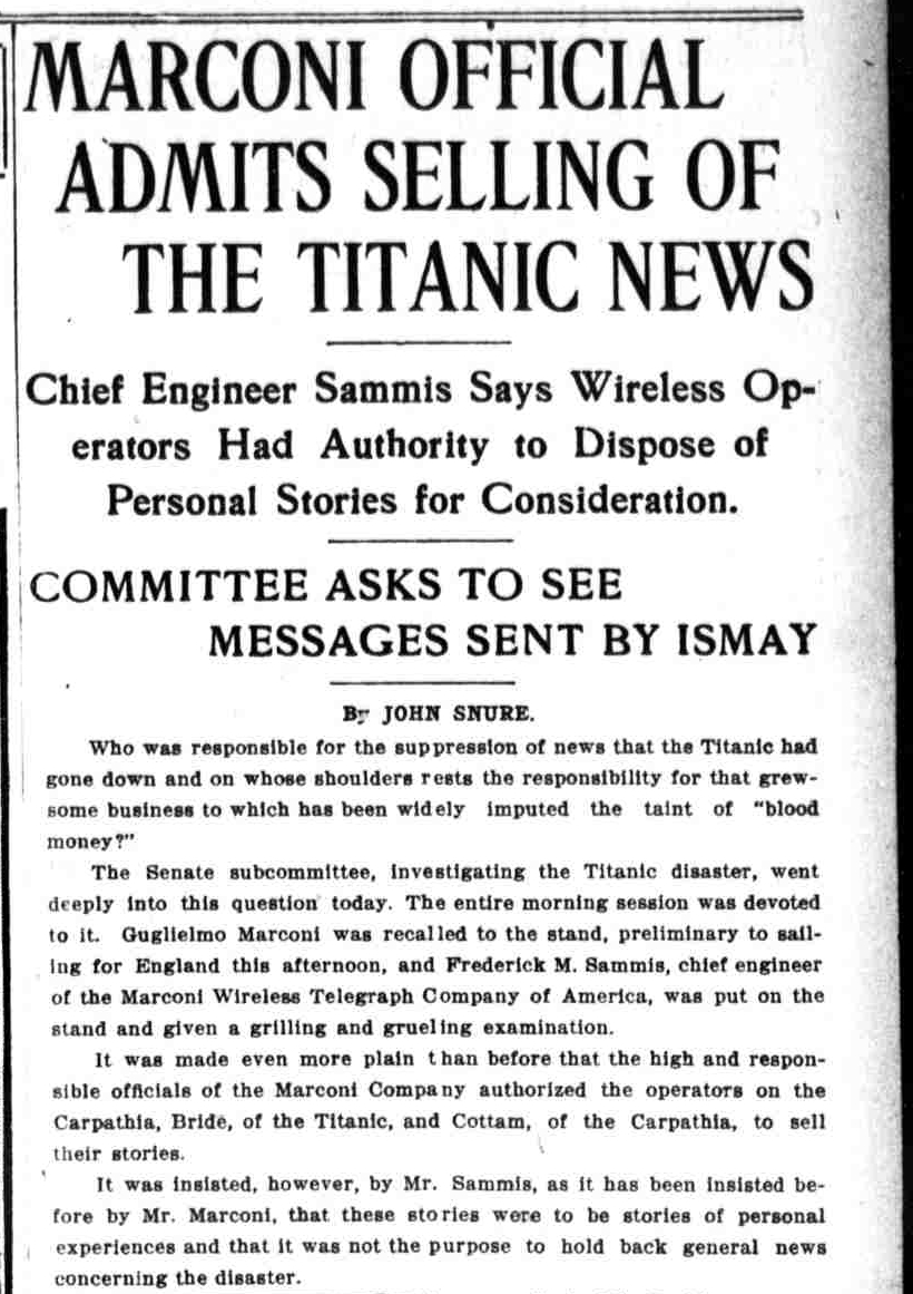 Titanic Sinking Newspaper Headlines