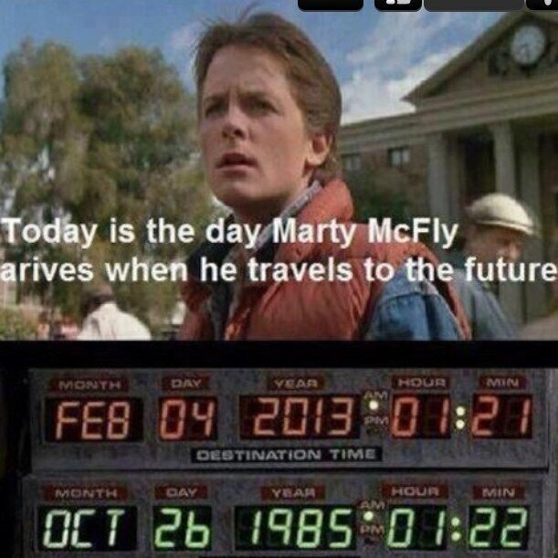 Today Is The Day Marty Mcfly Arrived When He Travels To The Future