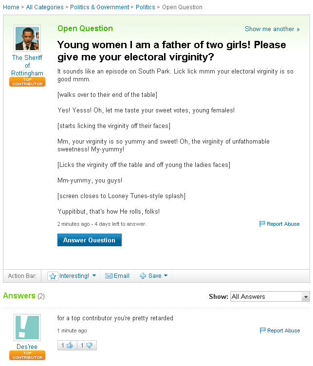 Top Contributor Yahoo Answers