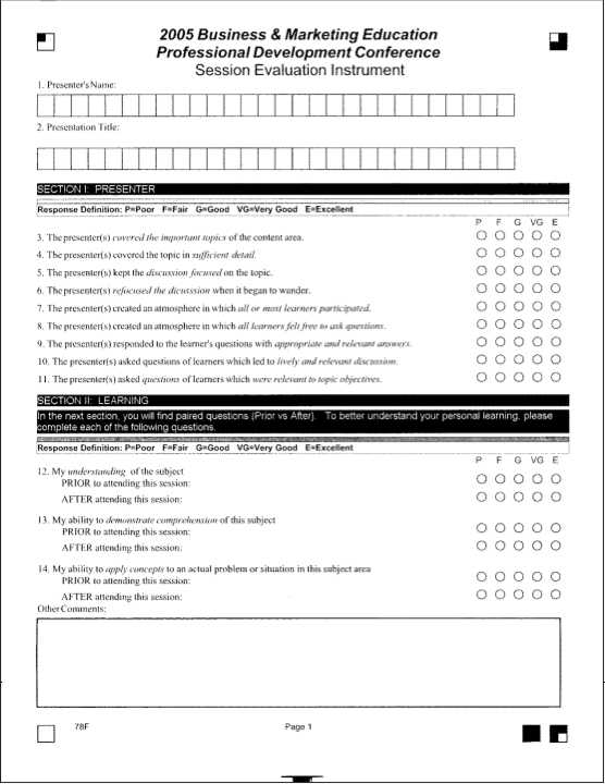 Training Feedback Form Sample