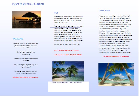 Travel Brochure Template For Students