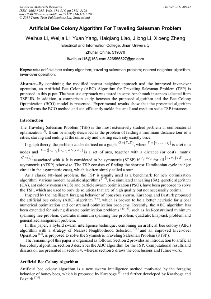 Traveling Salesman Problem Algorithm Pdf