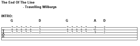 Traveling Wilburys End Of The Line Chords