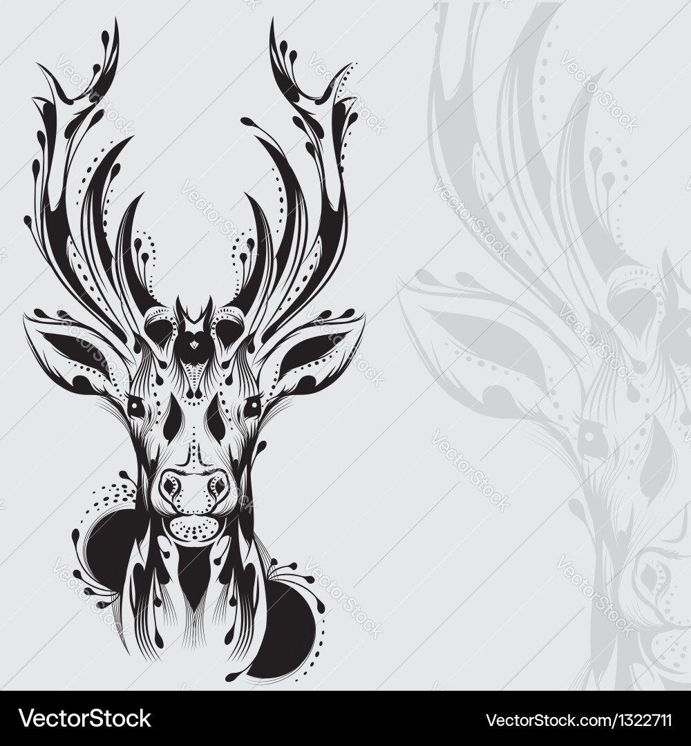 Tribal Deer Head Tattoos