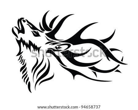 Tribal Deer Head Tattoos