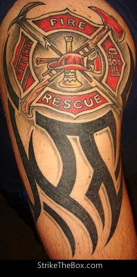 Tribal Firefighter Tattoos