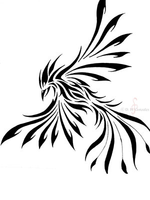 Tribal Phoenix Bird Tattoo