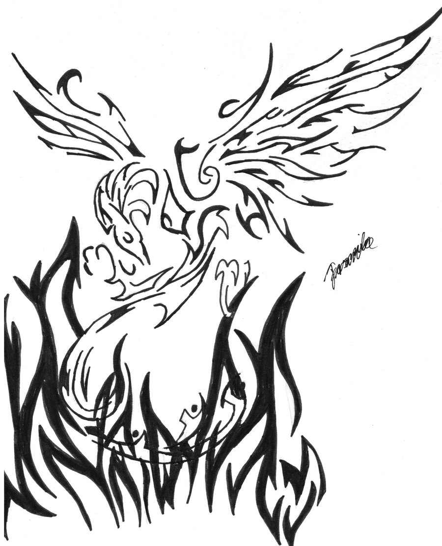 Tribal Phoenix Tattoo Images