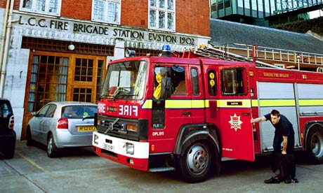 Uk Firefighter In Action