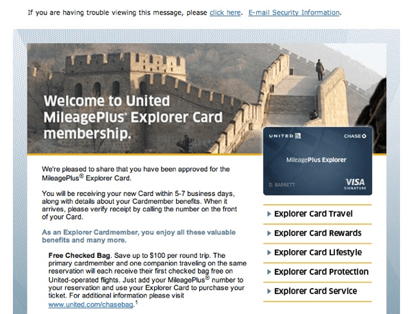 United Explorer Card Offer