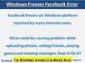 Uploading Photos To Facebook Freezes