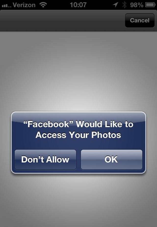 Uploading Pictures To Facebook From Ipad