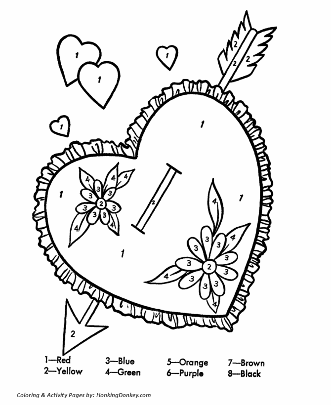 Valentine Heart Pictures To Color