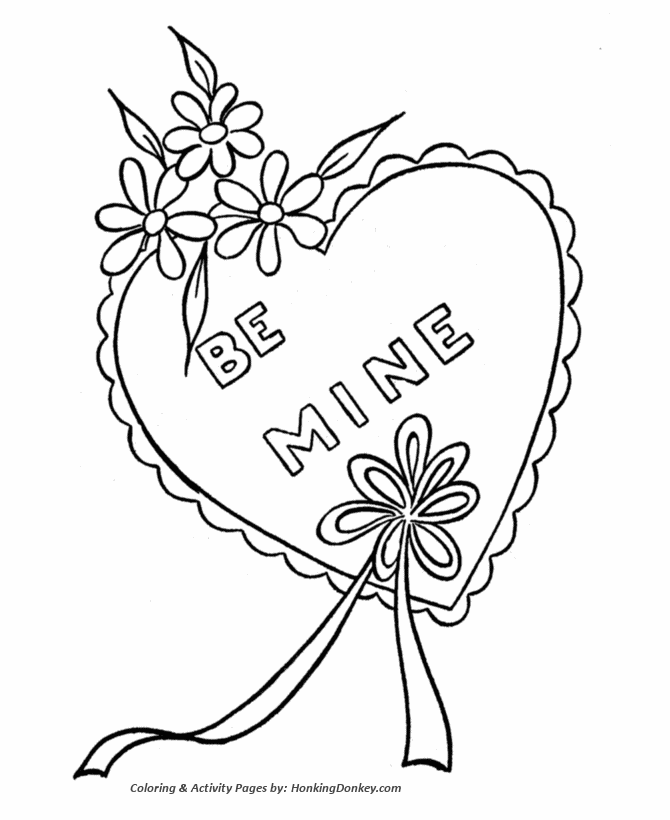 Valentine Heart Pictures To Color