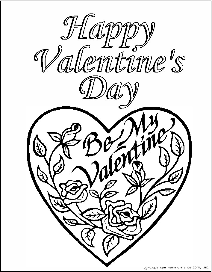 Valentine Heart Pictures To Color