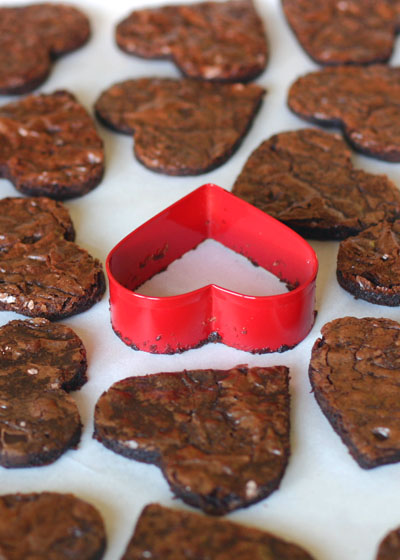 Valentine Heart Shaped Brownies