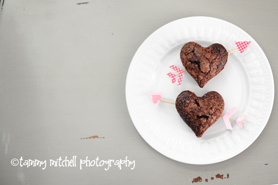 Valentine Heart Shaped Brownies