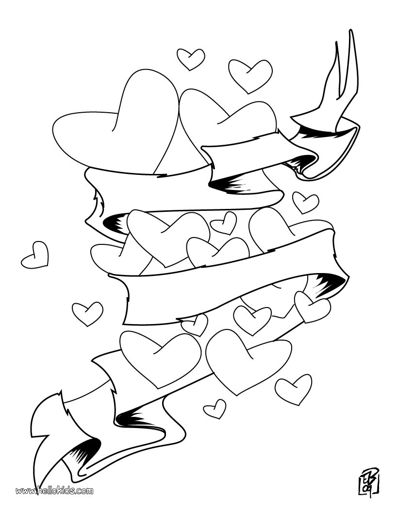 Valentine Hearts Coloring Pages